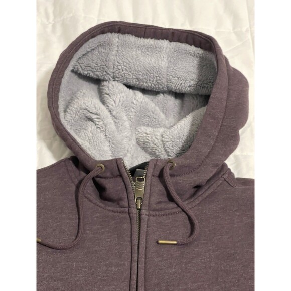 Carhartt Hoodie Womens Large Purple  Sherpa Fleece Lined Relaxed Fit Full Zip - Picture 3 of 10